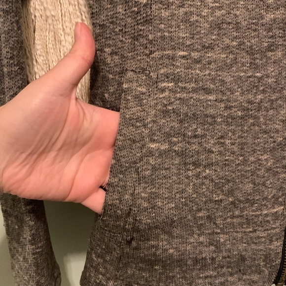 Asymmetrical Hem & Thread Jacket Size XS Zip Blazer Folded Wide Collar - Picture 4 of 7